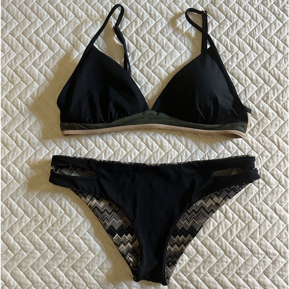 NEUF L*SPACE 2 pièces bikini côtelé Hailey haut/bas Lola taille L grand